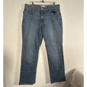Levi's 505 Straight Leg Jeans Womens Size 16 Medium Blue Denim High Rise Stretch